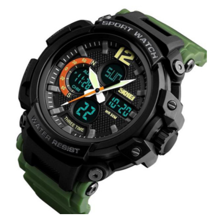 Часы наручные SKMEI 1343AG, ARMY GREEN, 9744