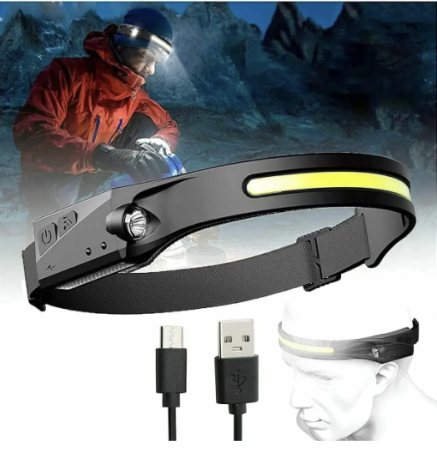 Налобный фонарь Bailong BL-W689, G28-LM+COB, Motion Sensor, Li-Ion аккум., ЗУ Type-C, 8093