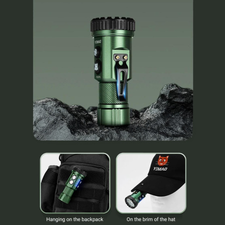 Ручной фонарь YEMAO YM-F337X, 3500LM, 8*XTE LED, красный, синий, зеленый и ультрафиолетовый,  TYPE-C