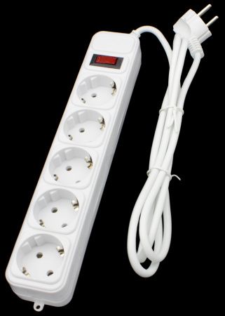 Сетевой фильтр Maxxter SPM5-G-6G 5 гнёзд, 1.8 метра