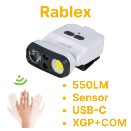 Налобный фонарь Rablex RB970, 1хXPG+1хCOB, Sensor, аккум, Type-C