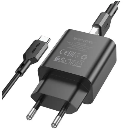 СЗУ Сетевое Зарядное Устройство BOROFONE BA72A Spring (QC3.0 18W) + Type-C 