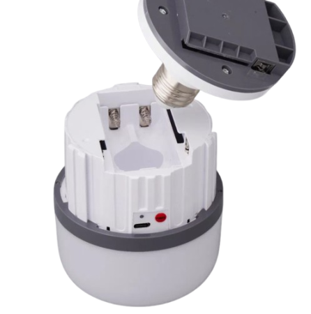 Лампа кемпинг в цоколь BL-699 , PL-40W E27, 40W, 3*18650, AC/DC, с крючком, Type-C