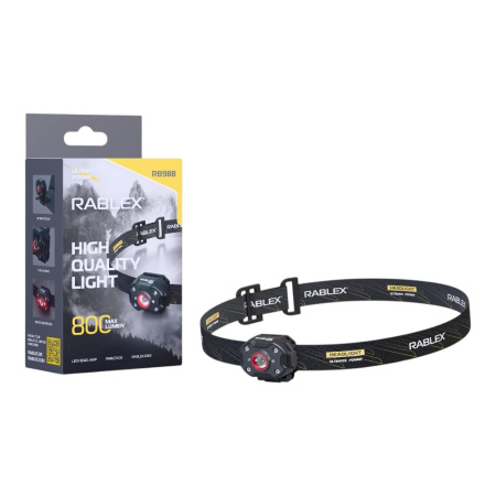 Налобный фонарь Rablex RB988, белый+красный, TG3 LED 5W,  Sensor, аккум, Type-C
