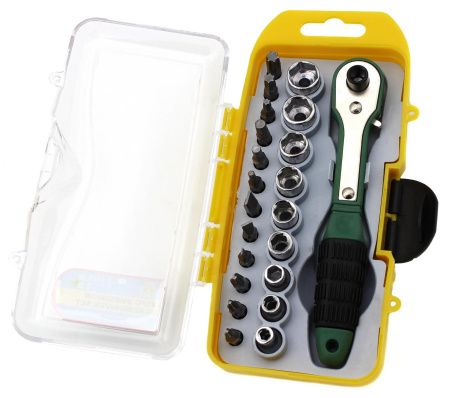 Набор инструментов ключ трещётка + биты + головки / YXB XS-18B