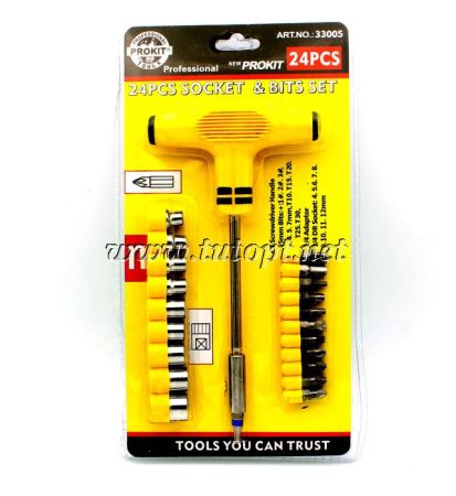 Набор инструментов отвёртка + биты + головки / Prokit 33005 / 1080