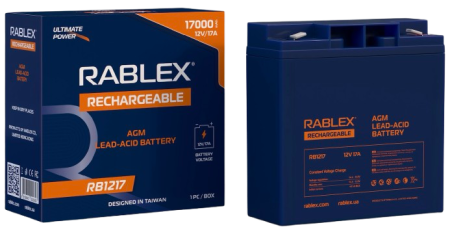 Аккумуляторная батарея Rablex 12V 17Ah (RB1217), свинцово-кислотная (SLA) 