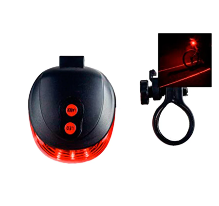 Велосипедный задний фонарь мигалка на батарейках BL-118 BIKE LIGHT+LASER / 2064