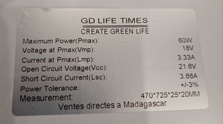 Солнечная панель SOLAR PANEL RB-SL60/ 72,5х74см/ индикация V и A / верх стекло, рамка алюминий Солнечная панель SOLAR PANEL RB-SL60/ 72,5х74см/ индикация V и A / верх стекло, рамка алюминий