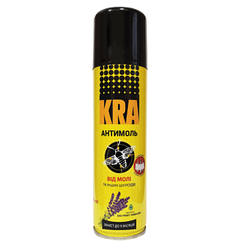 KRA KILLER Антимоль — аерозоль проти молі, 150 мл (100 % етилену, активна речовина 0,4 %)