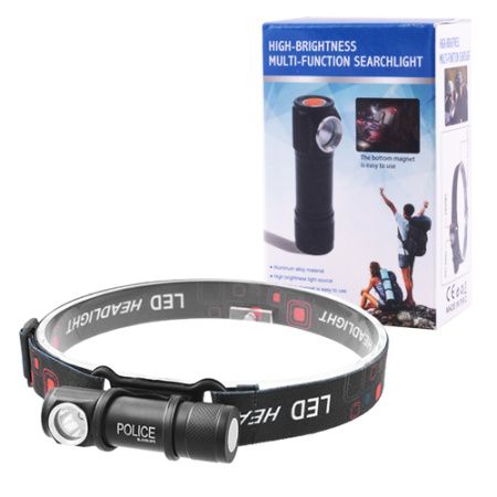 Налобный фонарь Police 2155-XPE, Li-Ion аккум., магнит, ЗУ USB