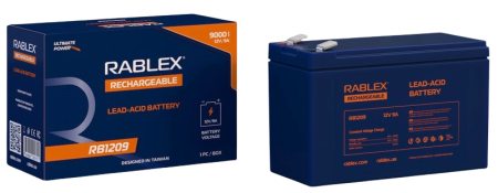 Аккумуляторная батарея Rablex 12V 9Ah (RB1209), свинцово-кислотная (SLA) 