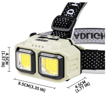 Налобный фонарь HX-816S-2COB PL-124, Белый, Красный, Motion Sensor, Waterproof, 1x18650, ЗУ Type-C