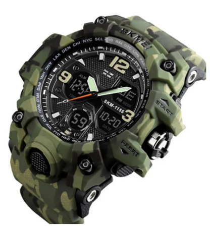 Часы наручные SKMEI 1155BCMGN, GREEN CAMO, 9733