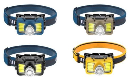 Налобный фонарь Rablex RB955, жёлтый+белый+красный, T6+6хCOB, Zoom, Sensor, аккум, Type-C