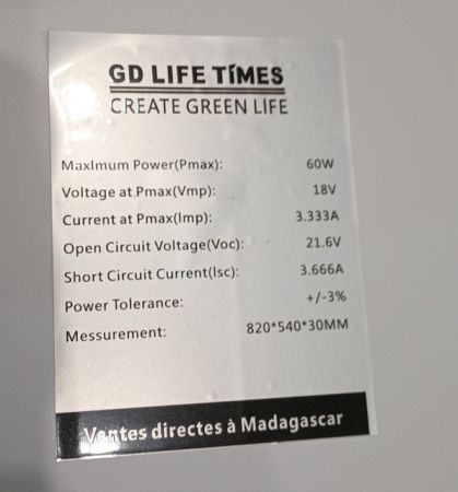 Солнечная панель SOLAR PANEL RB-SL60/ 82х54см / верх стекло, рамка алюминий