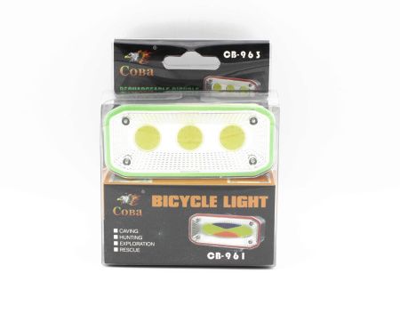 Велосипедная фара велофонарь COBA CB-961/ 1*18650/ 3 режима света/ красная мигалка/ microUSB
