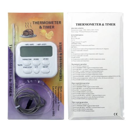 Термометр кухонный TA278 с выносным датчиком от -50 до 300°С Термометр кухонный TA278 с выносным датчиком от -50 до 300°С