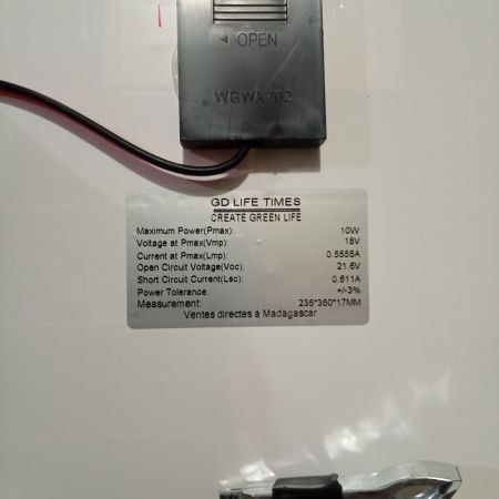 Солнечная панель SOLAR PANEL 18V10W разм 235х350х17 мм