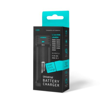 Зарядное устройство 1x18650 и др./ от USB / Videx VCH-U101 Зарядное устройство 1x18650 и др./ от USB / Videx VCH-U101