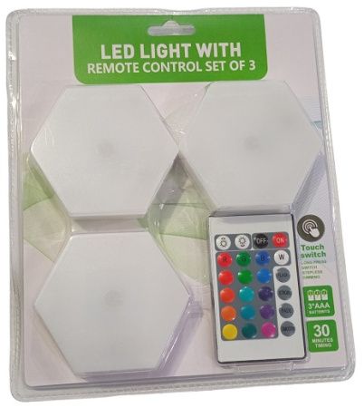Ночник LED Pinto 3шт, N359, пульт, разные цвета, сенсор прикосновения, 3xR3
