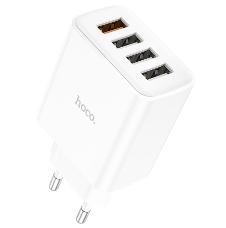 СЗУ Сетевое Зарядное Устройство USB x 4 Hoco C102A , быстрая зарядка 18W СЗУ Сетевое Зарядное Устройство USB x 4 Hoco C102A , быстрая зарядка 18W