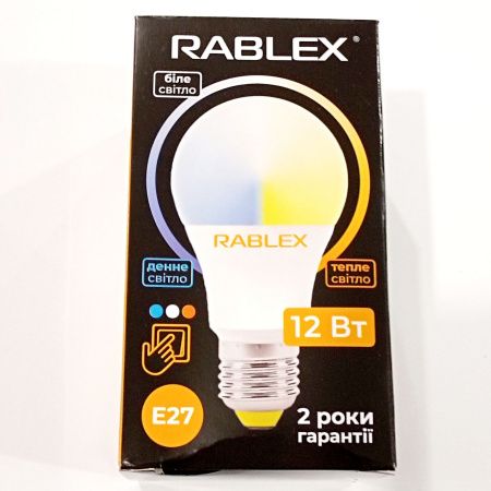 Светодиодная LED лампочка Rablex RB506 з рег. кольору світіння/ E27 / 12Вт/ 3000K-6200K Светодиодная LED лампочка Rablex RB506 з рег. кольору світіння/ E27 / 12Вт/ 3000K-6200K